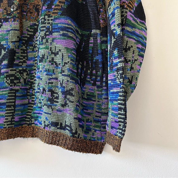 VINTAGE | Italian-Made Knit 3/4 Button-Down Crewneck Sweater by Franco Valeri - Picture 5 of 5